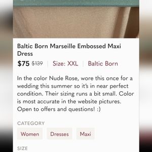 Baltic Born Marseille Embossed Maxi Dress